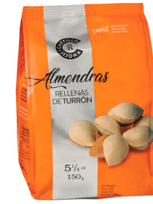 Almendras rellenas de turrón-Castillo de Jijona